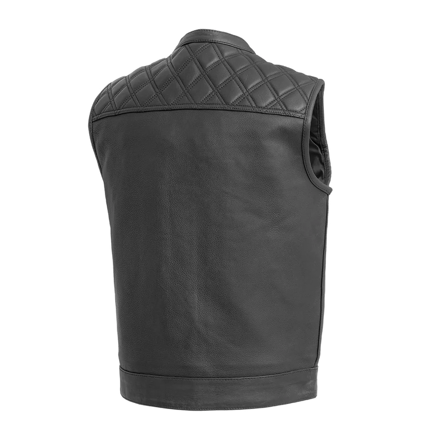 Succinct Men's Club Style Leather Vest (Black)