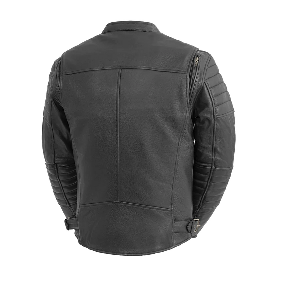 Danger Men's Motorcycle Leather Jacket - Black