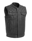 Succinct Men's Club Style Leather Vest (Black)