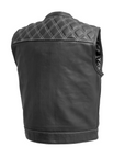 Succinct Men's Club Style Leather Vest (Black/White)