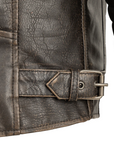 Danger Men's Motorcycle Leather Jacket - Brown