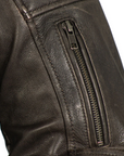 Danger Men's Motorcycle Leather Jacket - Brown