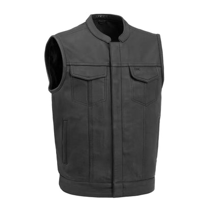 Nomad (Black) Men's Motorcycle Leather Vest